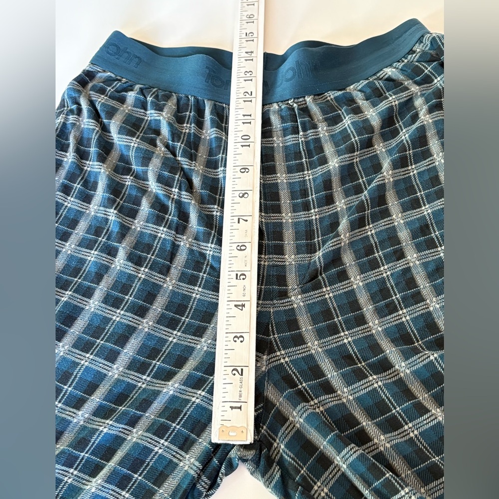 Tommy John Second Skin Men's Sleep Pant Teal Grey Plaid Micro Modal Soft Size M - Picture 7 of 8